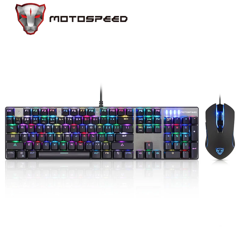 MOTOSPEED CK888 104 клавиш USB Проводная профессиональная игровая клавиатура мышь цветная