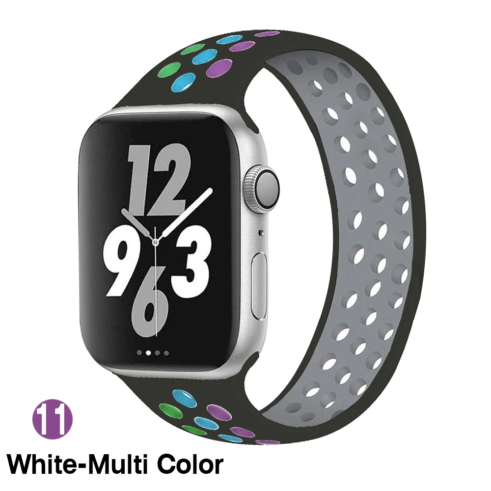 Silicone Solo Loop Strap for Apple Watch Band - Ultra Comfortable Replacement Bracelet