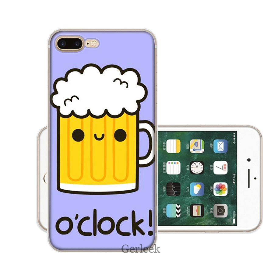 Чехол для мобильного телефона iPhone 11 Pro 6 6s 7 8 P Lus iPhone XR X XS Max 5 5S SE Shell Cute Beer Art жесткий чехол