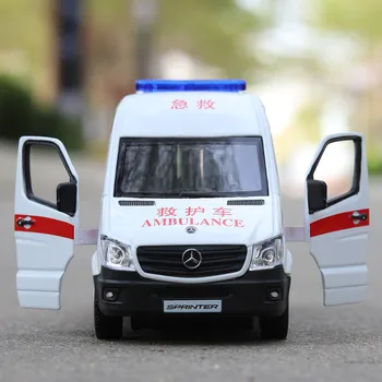 

5 Inch Ambulance Alloy Metal Car Model for Benz Sprinter Ambulance Collection Die-casting Car Model Toy Vehicles for Children