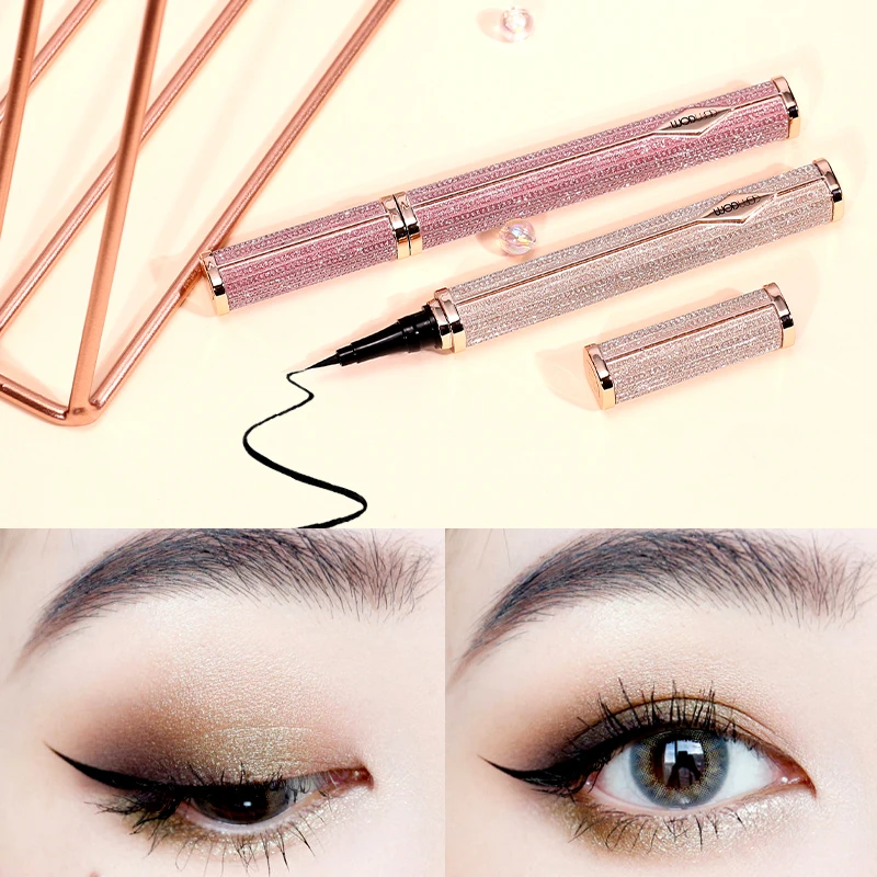 

Slim eyeliner pen black smooth easy to draw matte waterproof long lasting 2 packages eyeliner sexy eyes makeup beauty cosmetics
