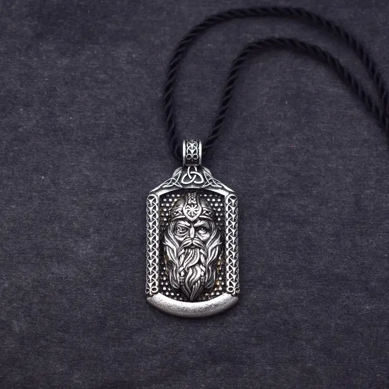 Odin кулон Allfather ожерелье викингов религиозный кулон Odin ожерелье скандинавский, норвежский ювелирные изделия - Окраска металла: Ancient silver rope
