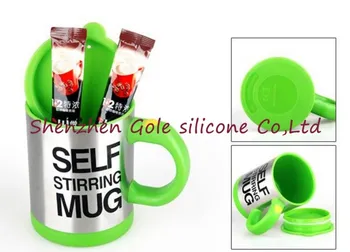 

240pcs/lot Automatic Plain Mixing coffee Tea cup Lazy Self strring mug button Pressing YKS
