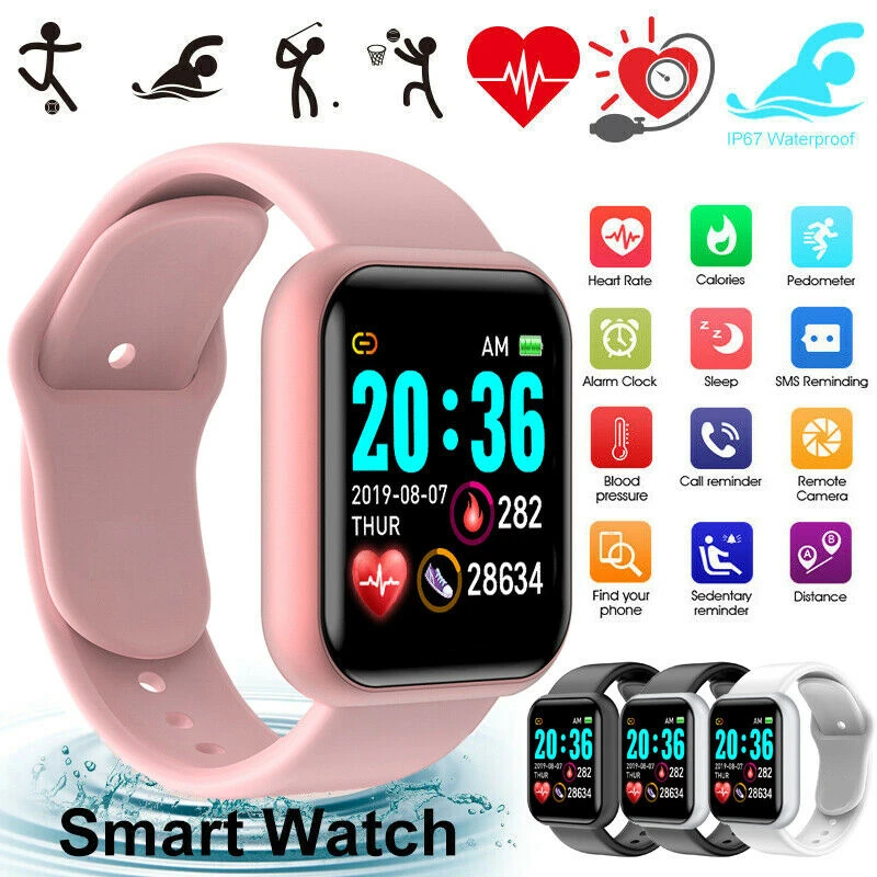 Y68 Smart Watch Women's Men's Heart Rate Monitoring Exercise Pedometer Remote Photograph Call Reminder for IOS Android Phone round digital watches