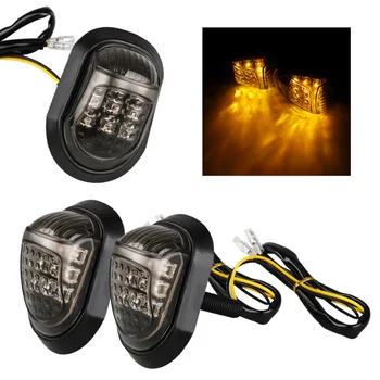 

2pc 12V Amber Motorcycle 9-LED Flush Mount Turn Signals Indicators Blinker Light