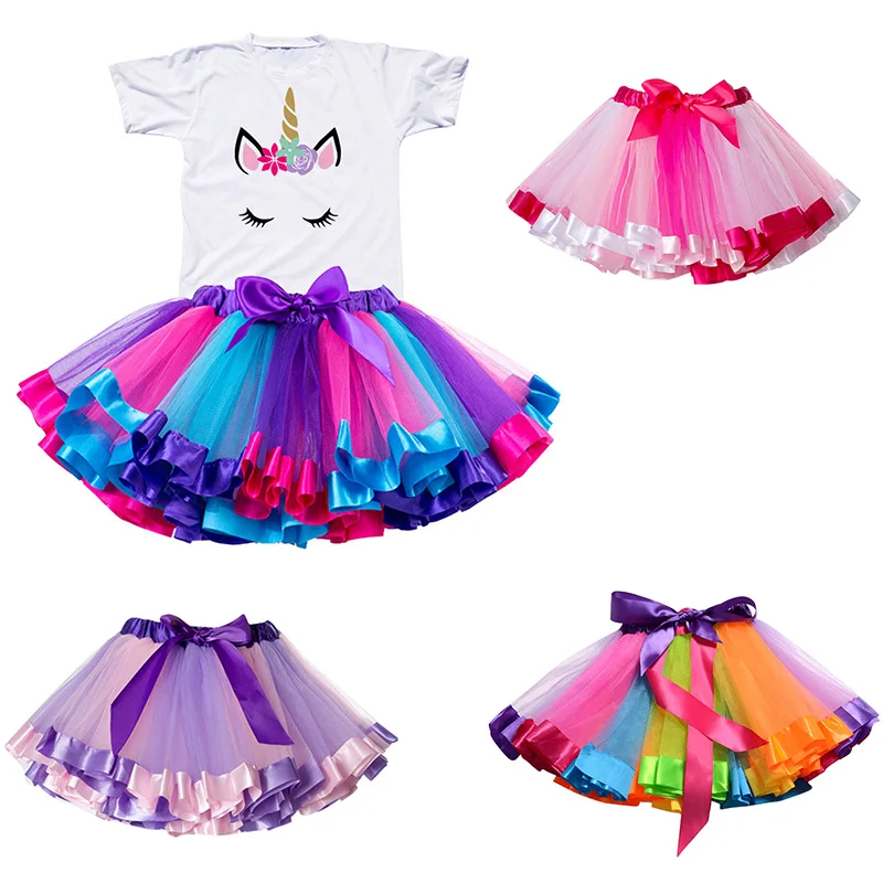 Clothing-Sets Unicorn Girl Children Summer New-Fashion Princess for Kid Tees Tops