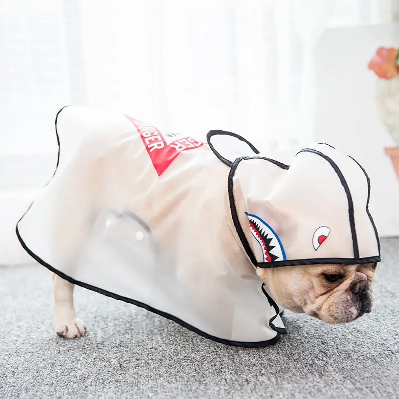 Waterproof Windproof Dog Raincoat With Hood Cartoon Pet Dog Puppy Coat Cloak Costumes Clothes for Teddy Corgi Schnauzer Bulldog