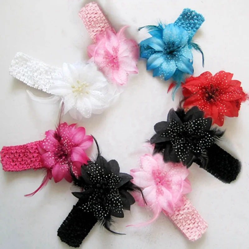 

Lovely Girls Bow Knot Floral Headband Kids Hairband Feather Arrow Print Head Wrap Baby Hair Band Accessories