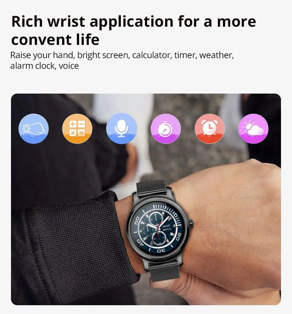 Makibes R2 Smart watch Men GPS Bluetooth Heart Rate Monitor clock Call Message Reminder Music Playe Fitness tracker smartwatch_13