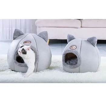 

Foldable Cat Cage Movable Pet Sleeping Bag with Mattress Puppy Cage Lounger Warm Soft Pet Plush Pad Winter Warm Cozy Beds
