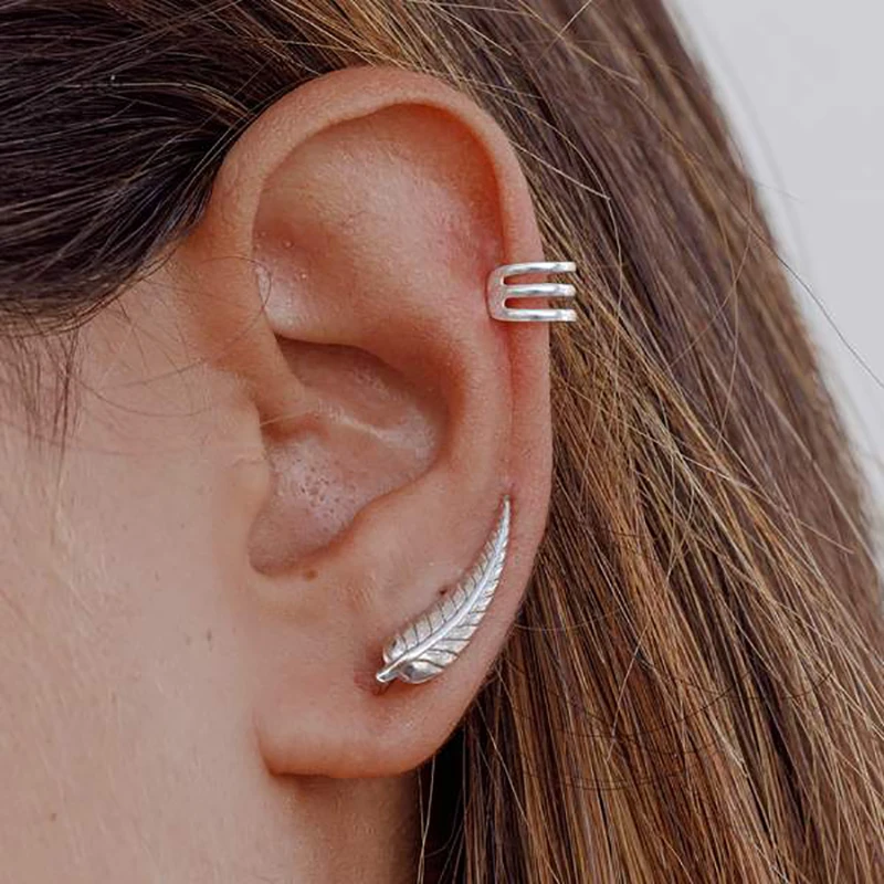 2021 gold-plated Ear Jackets Climbers Clip Earrings For Women CZ Zircon Stud Earring Earcuffs Men Jewelry Wholesale