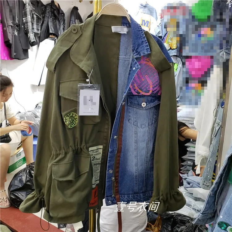 

Denim Jacket Women Spring Autumn New Loose Stitching Colourful Alphabet Jeans Jackets Femme Harajuku Coat Jeans Jacket Women