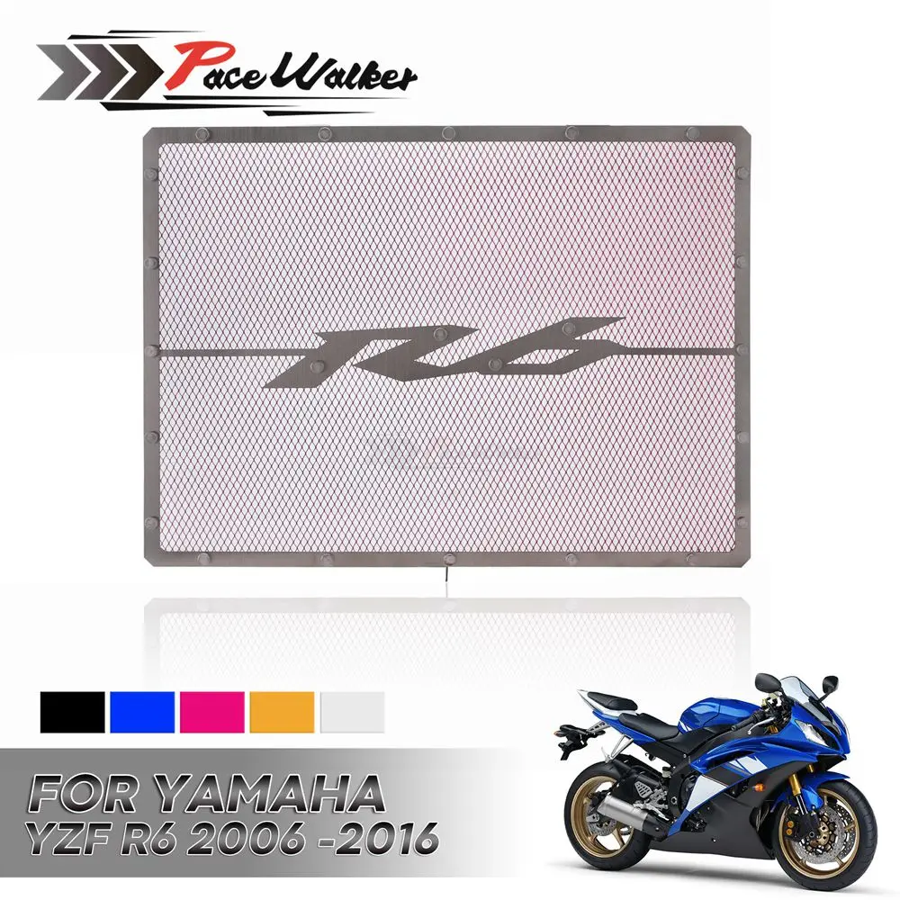 

YZFR6 Aluminum Radiator Guard Water Tank Coolant Grill Grille Net Cover Protector for 2006-2015 Yamaha R6 YZF-R6 2007 2008 2009
