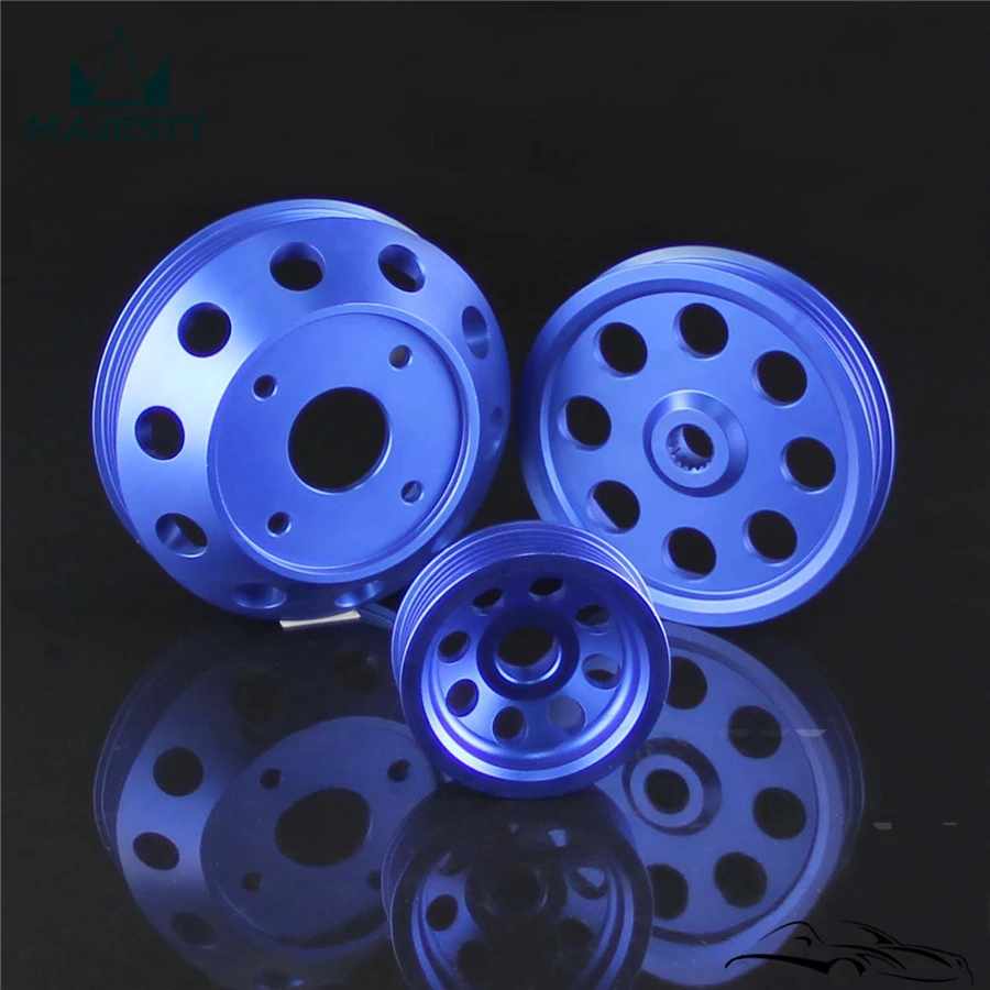 Легкий алюминиевый шкив для 1989 1998 SR20DET Nissan 240SX S13 S14 S15 SILVIA BLUE|pulley kit|aluminum crank pulleycrank