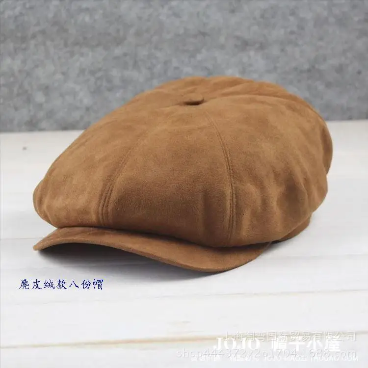 Beret Hat Newsboy Cap Newsboy Hat Woolen Beret Male Plus Size Ivy Hat Big Head Man Spring Summer and Autumn Newsboy Cap Linen Beret Caps Winter Wool Flat Caps 55-59cm 60-61cm