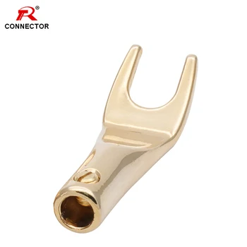 

1PC "U""Y" Banana Plug HIFI Terminal Conenctor Gold Plated Spade Shape Speaker Banana Plugs Audio Screw Fork Cable Connectors