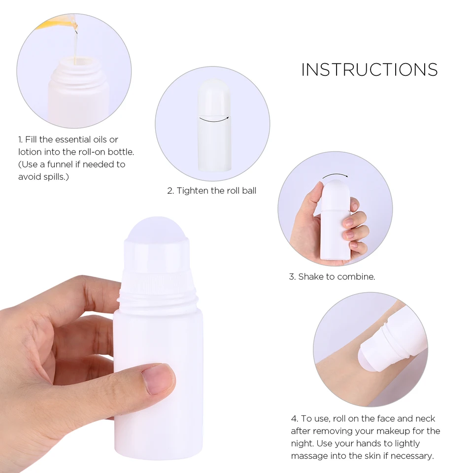 1pc Bottiglia di Rullo di Plastica 50ml Bottiglia di Roller Riutilizzabile Vuota Per Il Fai Da Te Deodorante Oli Essenziali Profumo Cosmetici Strumento di Bellezza  66