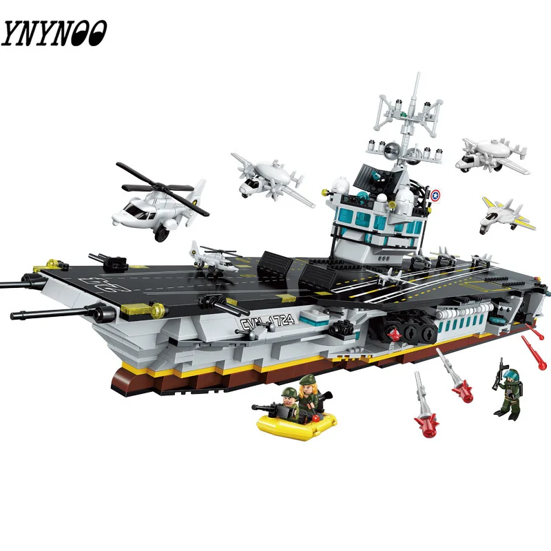 

1007pcs Children's building blocks toy Compatible Legoinglys city Military position series large aircraft and carrier model toy