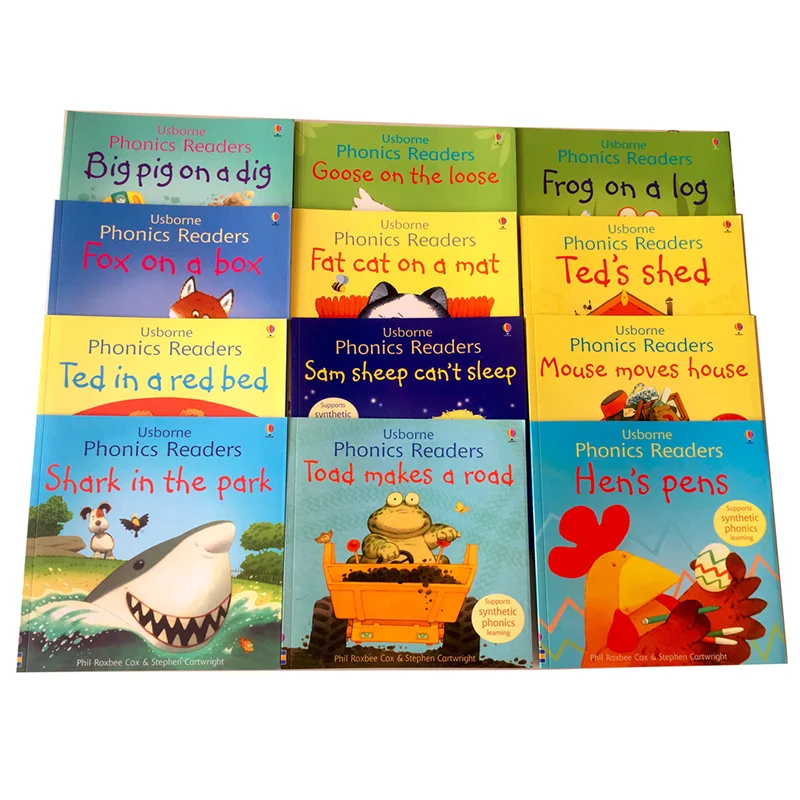 Libro educativo Montessori para niños, 12 libros con imagen en inglés, lectores de fonética, juguetes educativos para aula