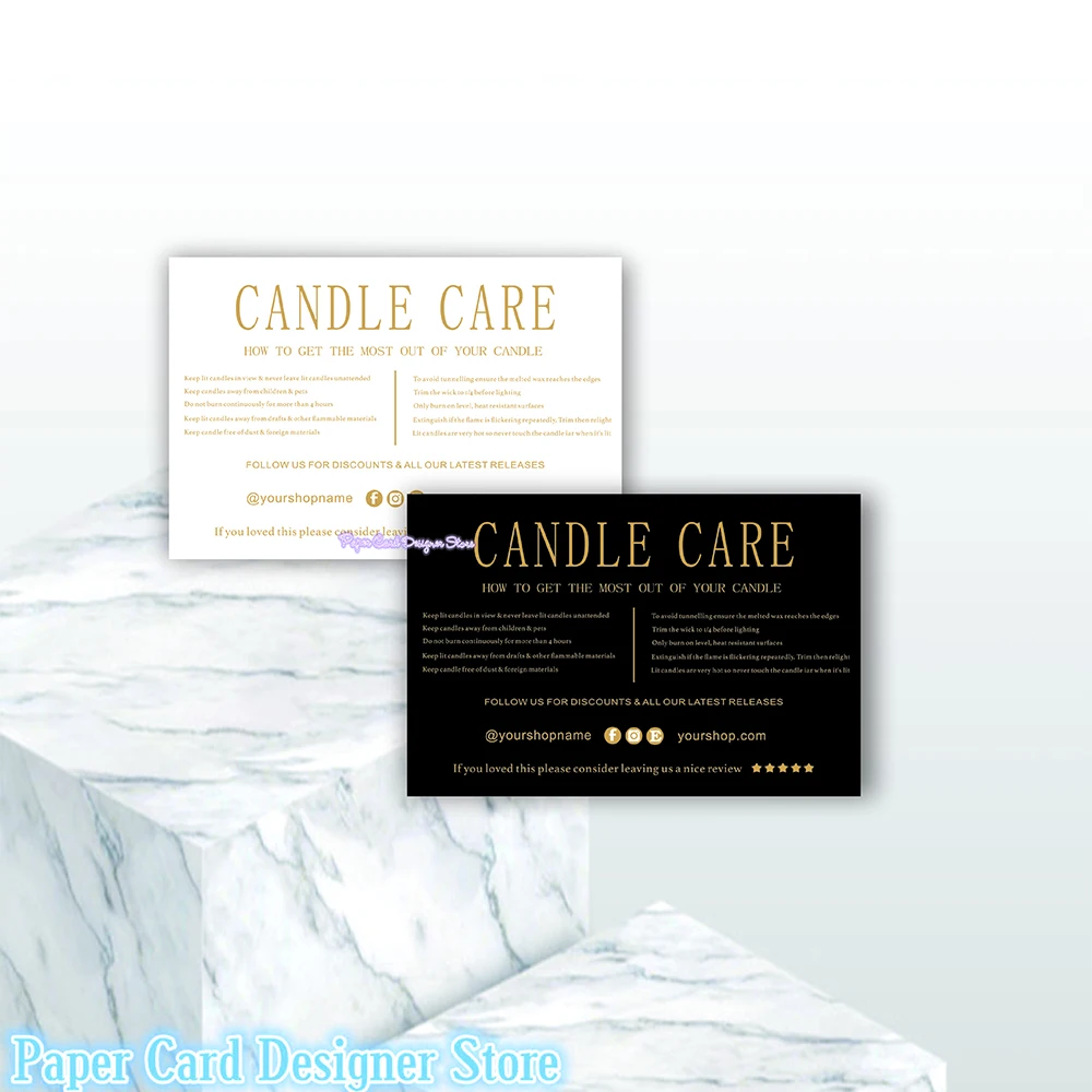 Printable Candle Care Insert Design Editable Candle Care Instructions Minimalist Candle Care Card Template Minimalist Care Card