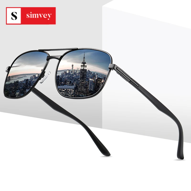 

Simvey 2020 Classic Square Polarized Sunglasses Vintage Men Designer Big Sunglasses Night Driving Sun Glasses UV400 Protection