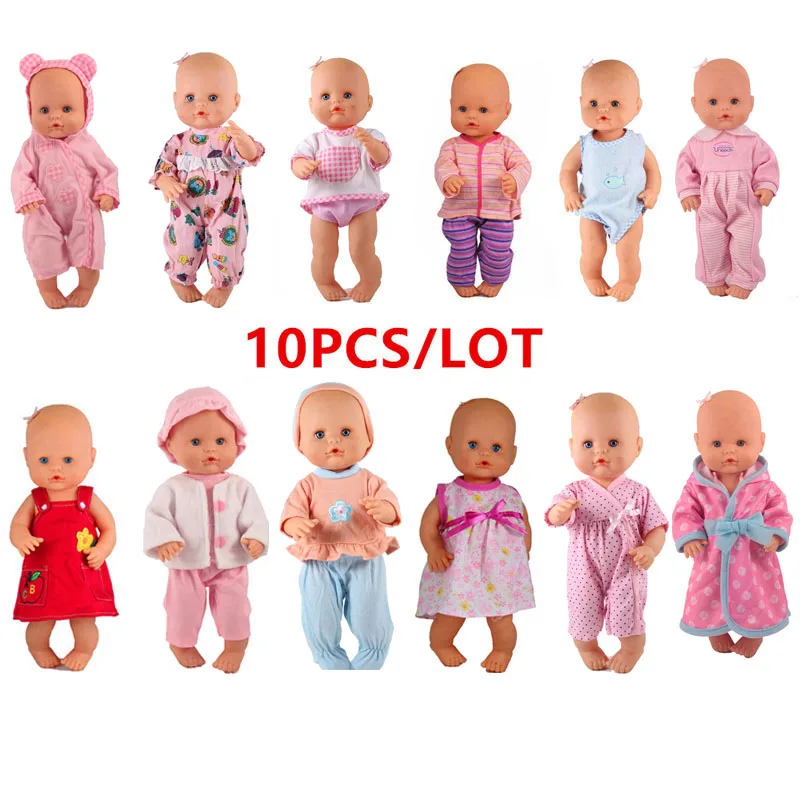 10pcs mixed outfits4 Одежда для кукол, 10 шт., разные платья, одежда, Nenuco, аксессуары, подходят для 33-35 см, 14 дюймов, Nenuco, кукла Nenuco y su Hermanita - Цвет: 10pcs mixed outfits4