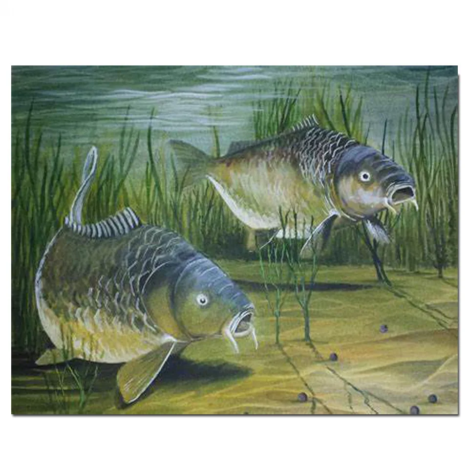 Big Carp Painting hobby Diamond embroidery fish art mosaic diamond painting Pictures of rhinestones Cross-stitch kits home decor_副本