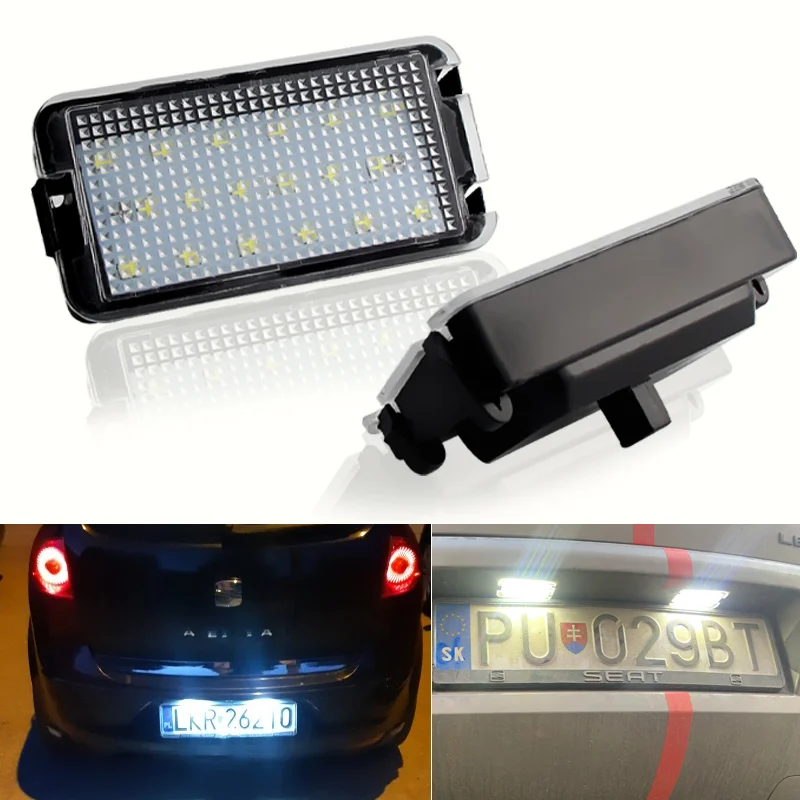 2 Feux LED Blanc Xénon 6000K Pour Plaque D'Immatriculation - Compatible Seat Ibiza, Leon, Altea, Etc. - Neuf