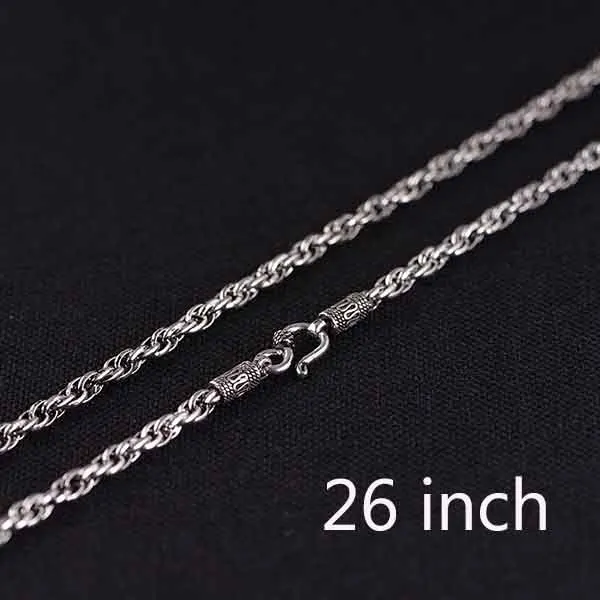 26inch BALMORA Настоящее серебро 925 проба простой волнистый цепочка на шею для женщин мужчин и мальчиков ретро винтажный Панк модные украшения подарок - Окраска металла: 26inch