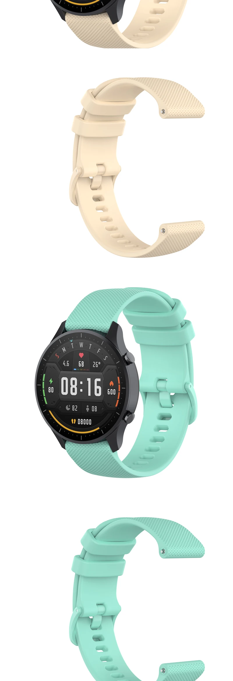 22mm Silicone Band Strap for Xiaomi Mi Watch Color Replacement Bracelet Breathable Sports Bands For Watch Accessories