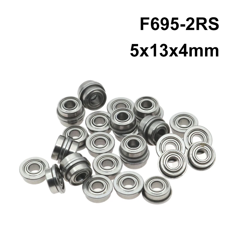 Подшипник F695 2RS 5*13*4 мм 10 шт. фланцевый Миниатюрный фонарь ABEC-7 F695RS для 3D-принтера