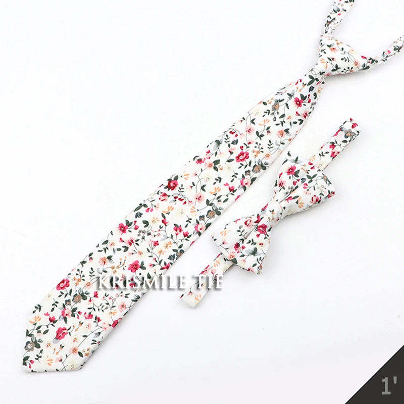 Cartoon Floral Kinder Krawatte Bowtie Set Baumwolle Dünne Dünne Beiläufige Einfarbig Jungen Mädchen Bunte Einstellbare Hemd Gravata Geschenk – Detail 21