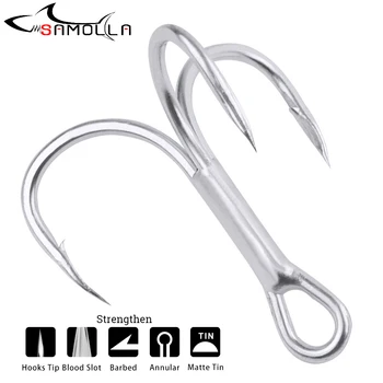 SPECIAL OFFER ❤️ Super Strong Treble Hooks Fishing Tackle 10pcs Treble Hook High Strength Hooks 1#-10# High-Carbon Steel Saltwater Fishing Hook - discount item 59% OFF Sports & Entertainment