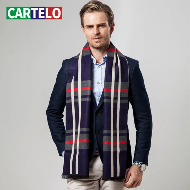 

CARTELO Scarf men autumn and winter warmth plaid scarf men's high-quality cashmere casual gentleman men's scarf