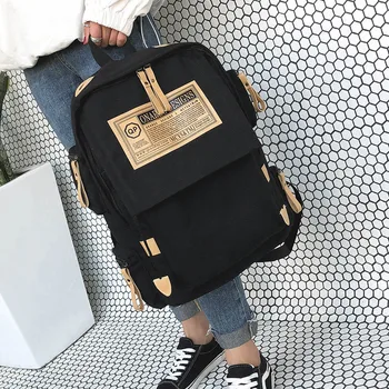 

Backpack Vintage Schoolbags Mochila Female-Bag Teenager Girls Women for Bolsos Mujer