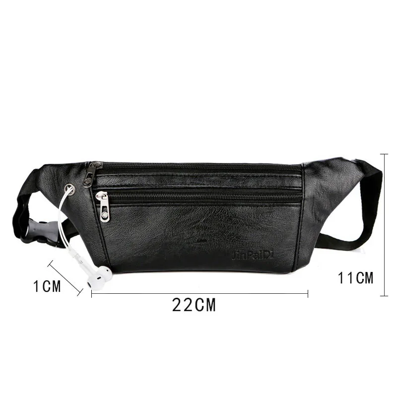 Новая мужская поясная сумка из искусственной кожи, поясная сумка для мужчин, нагрудная сумка, водонепроницаемая сумка, черный банан, сумки, вместительная сумка через плечо