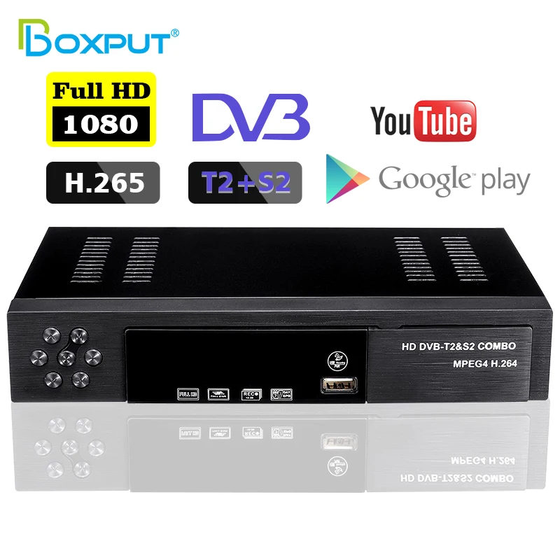 Dvb t2 s2 combinação digital completa hd receptor satélite suporte dolby, iptv, pvr, youtube conjunto caixa superior com wi-fi