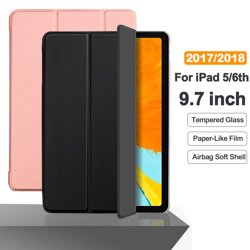 Capa Flip de Couro para Ipad Capa Inteligente para Ipad 9.7 2023 e 2023 5ª e 6ª Geração A1822 A1823 A1893