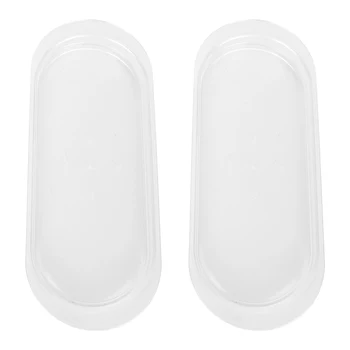 

2Pcs Acrylic Egg Shaped Tray Transparent Storage Tray Dried Fruit Plate Serving Tray White