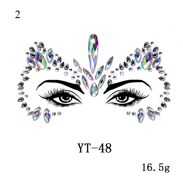 Crystal Tattoo Sticker Drill Stickers Eyes Sticker Party Face Stickers Face Decoration Diamond Masquerade Temporary Tattoo