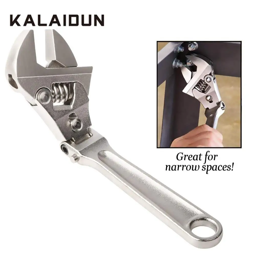 KALAIDUN Adjustable Wrench Ratchet Spanner CR-V Universal Key Multitool Large Opening Nut Wrench Home Bathroom Repair Hand Tools