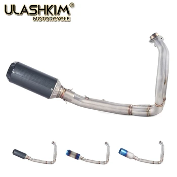 

Motorcycle Full Exhaust Muffler Middle Link Pipe Full System Slip On For kawasaki ER6N ER6F NINJA650R Ninja650 Z650 2012-2016