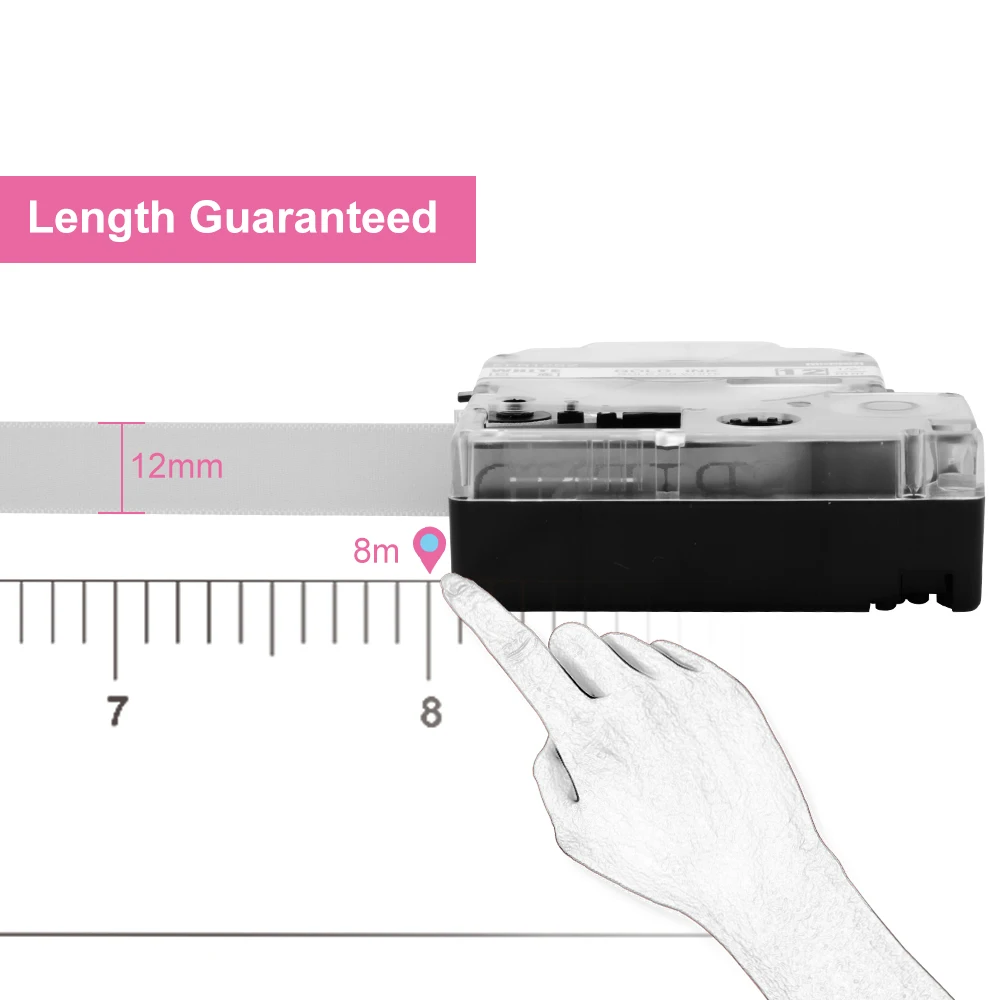 Labelife 10 шт. SS12KW LC 4WBN совместим с Epson LabelWorks LK Tape Standard 12 мм черный на белом LW 300 400