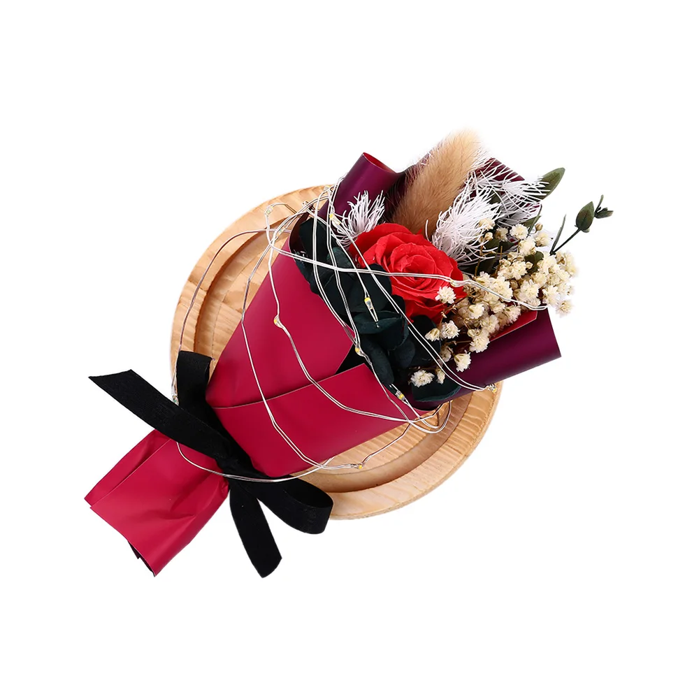 Романтический Ночной светильник, Роза в стеклянном куполе, деревянная основа, подарки ко дню Святого Валентина, Рождественский светодиодный лампы с розами, цветочное украшение для подарков N