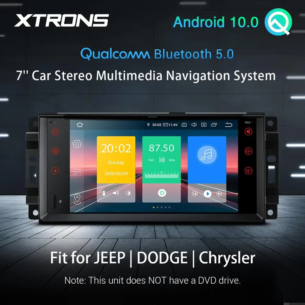 XTRONS 7&quot Android 10.0 Car Radio GPS Navigation for JEEP Patriot Liberty Wrangler Compass DODGE Chrysler NO DVD Player | Автомобили и