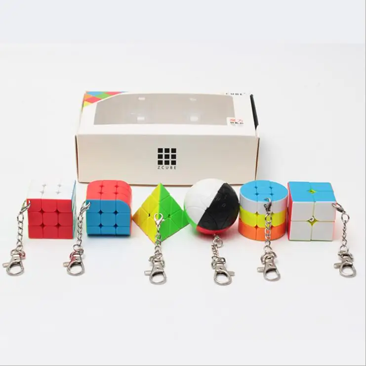 

ZCUBE Mini Keychain Magic Cube Trihedron Cylinder Rubiks Cube Puzzle Neo Cubo Magico Learning Educational Toys For Children Boy