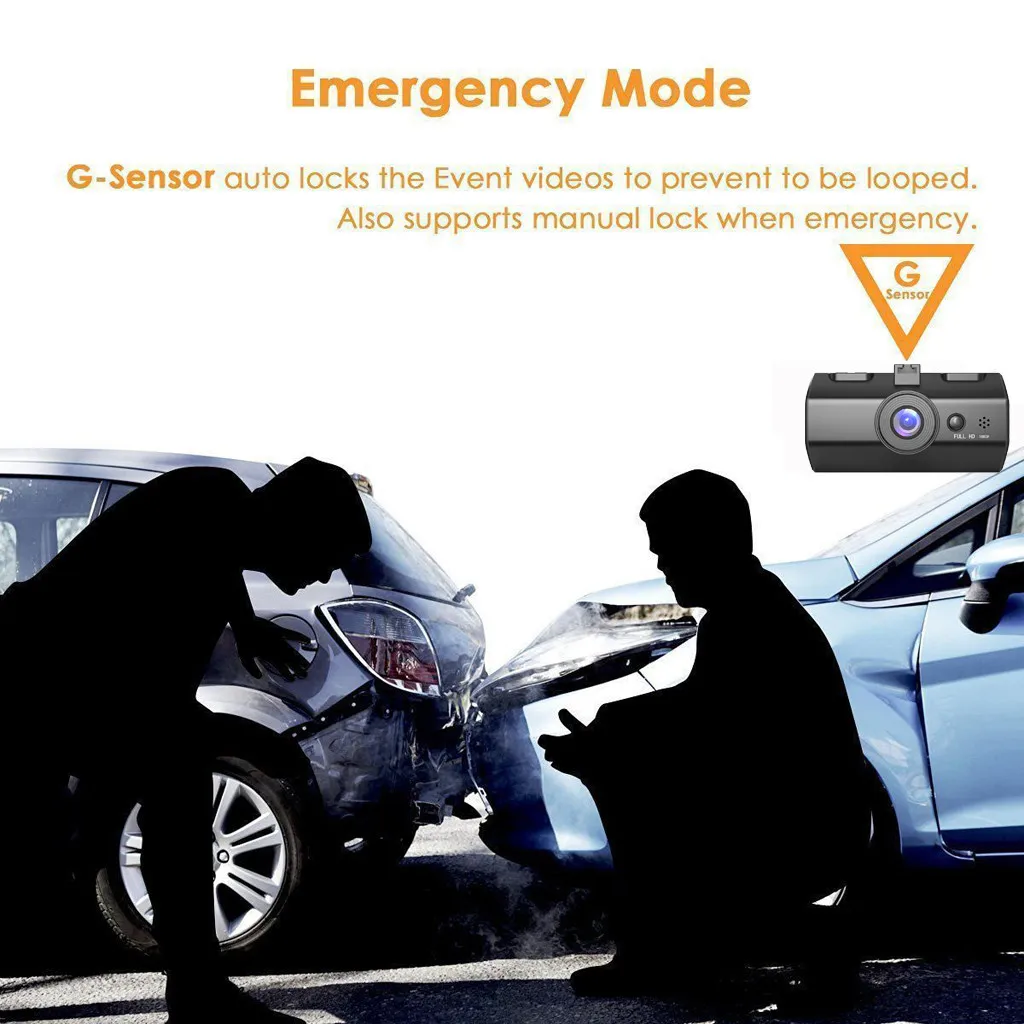 Car DVR Dash Cam Car Video Recorder Dual Lens Full HD 1080P 4" IPS Vehicle Camera Front+Rear Night Vision G-sensor Recorder