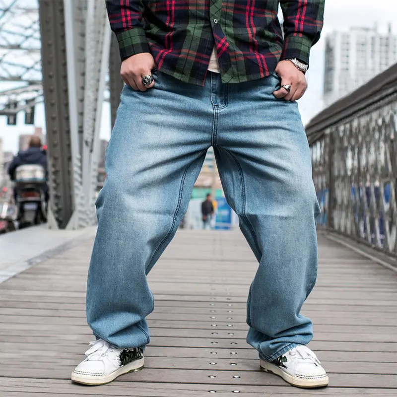2021 Men Jeans Loose Fit Mens Relaxed 