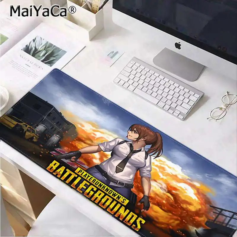 MaiYaCa playerunknown's battlegrounds аниме Блокировка края коврик для мыши игра скорость/Управление версия большой игровой коврик для мыши