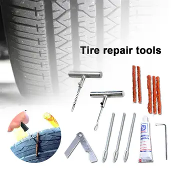 

14PCS Tire Repair Tool Kit Multi-function Metal Tire Drill Knife Portable Tool For Cars Motorcycles Bicycles